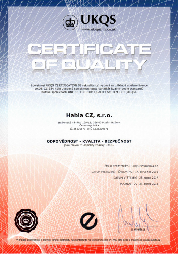 Certifikát UKQS